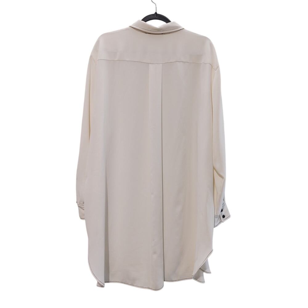 Karl Lagerfeld Paris Button Down Shirt Dress Long Sleeve White Minimalist XL - Picture 3 of 6